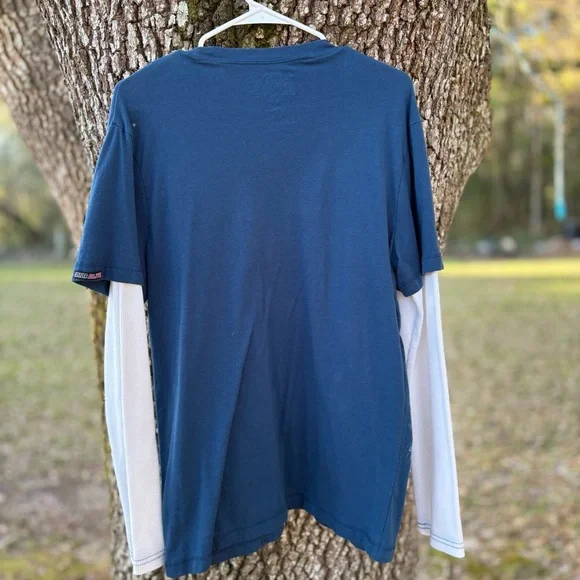 MMA ELITE LONG JOHN SLEEVE DOUBLE LAYERED ANGEL SKULL CROSS TATTOO T SHIRT - Picture 6 of 9